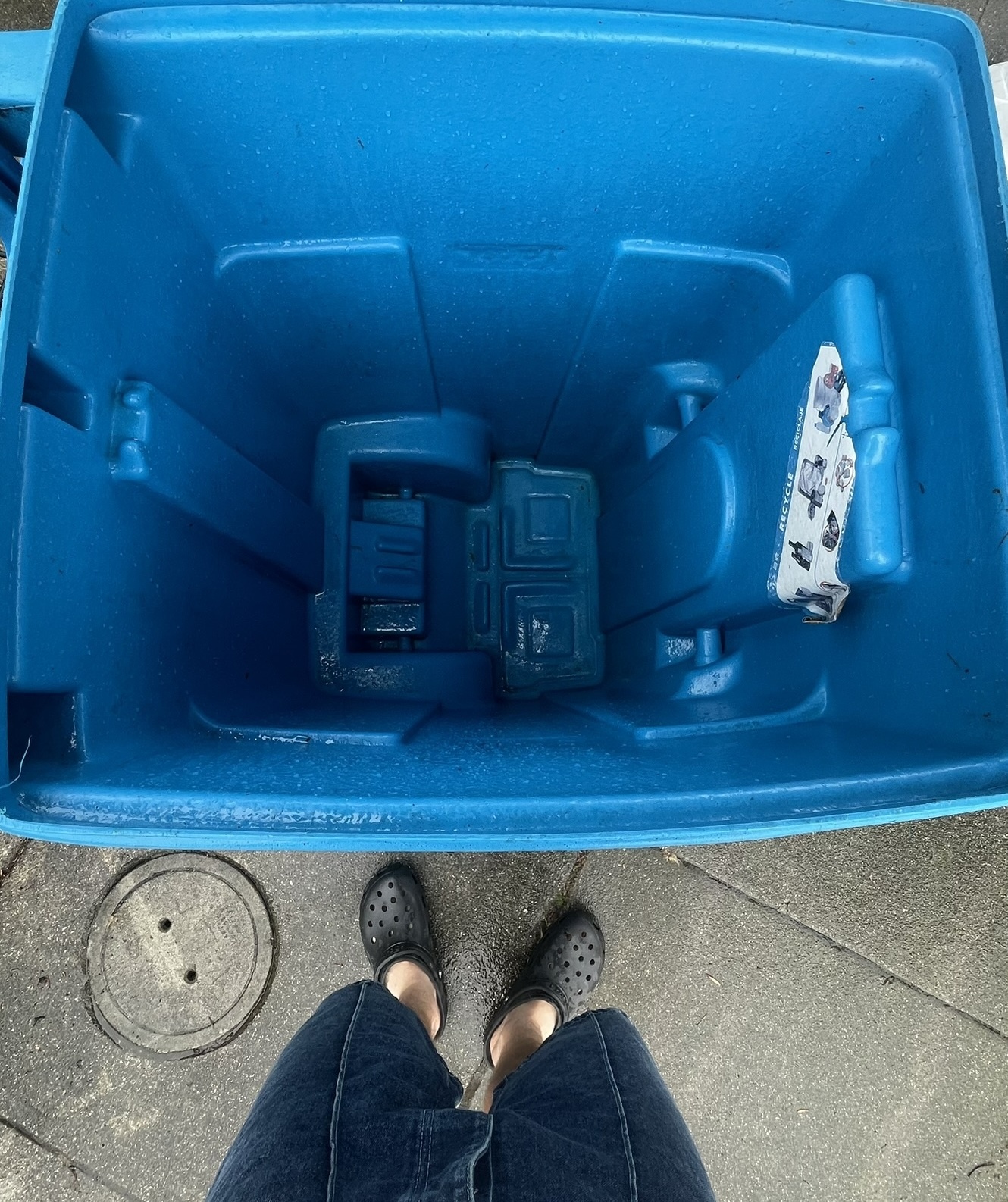 Clean Blue Recycling Bin
